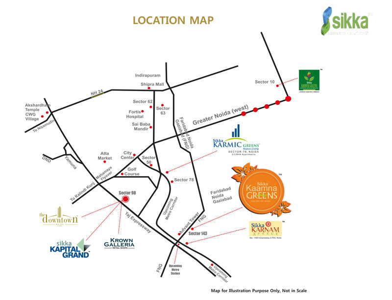 Sikka Kaamna Greens location-map